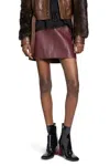 Chloé Chloe Women Grape Leather Mini Skirt In Purple