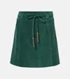 Chloé Leather Miniskirt In Green