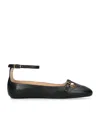 Chloé Leather Ballerina Shoes Featuring Buckle Detail In Animal Print