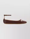 Chloé Leather Misty Ballerina Shoes With Buckle Detail In Brown
