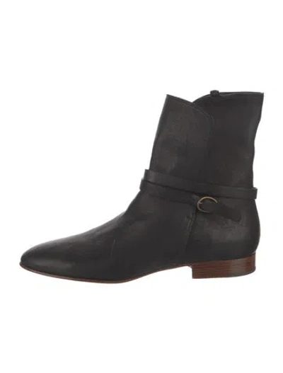 Pre-owned Chloé Leather Moto Boots In Black