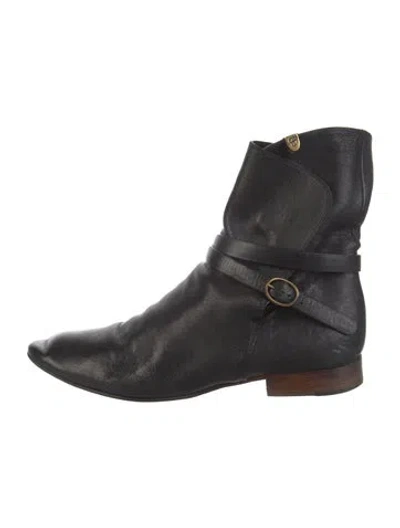 Pre-owned Chloé Leather Moto Boots In Black