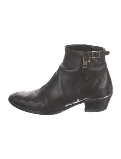 Pre-owned Chloé Leather Moto Boots In Black