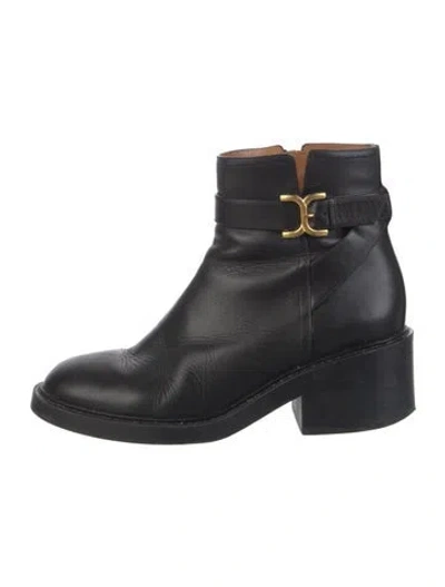 Pre-owned Chloé Leather Moto Boots In Blue