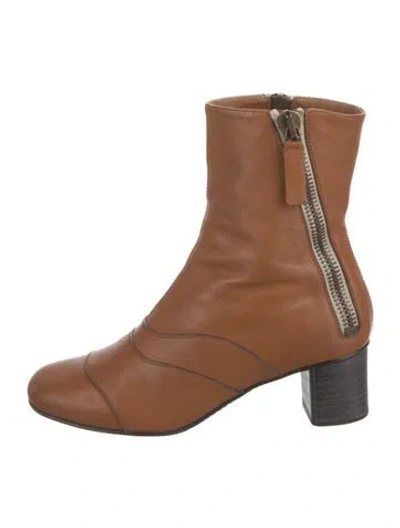 Pre-owned Chloé Leather Moto Boots In Brown