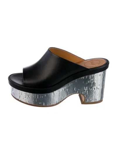 Pre-owned Chloé Leather Mules In Black