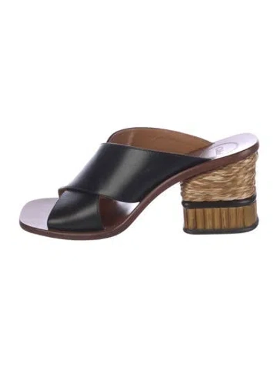 Pre-owned Chloé Leather Mules In Black