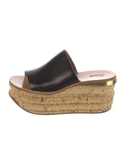 Pre-owned Chloé Leather Mules In Black