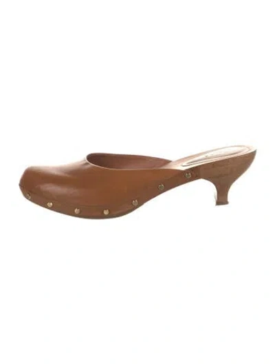 Pre-owned Chloé Leather Mules In Brown