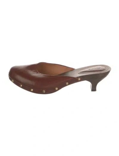 Pre-owned Chloé Leather Mules In Brown