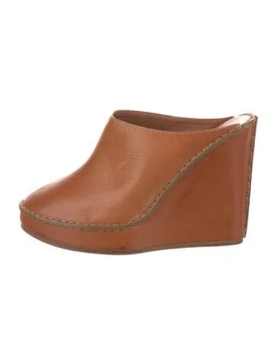 Pre-owned Chloé Leather Mules In Brown