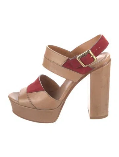 Pre-owned Chloé Leather Mules In Neutral