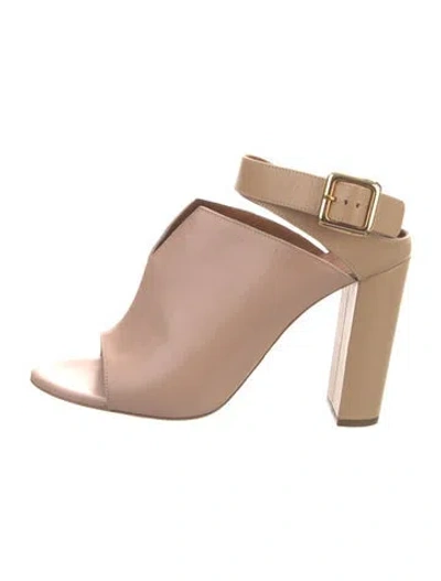 Pre-owned Chloé Leather Mules In Neutral