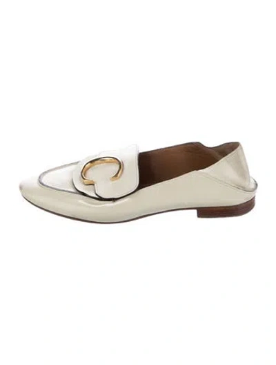 Pre-owned Chloé Leather Mules In Neutral