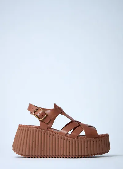 Chloé Leather Nama Platform Sandals