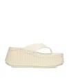 Chloé Leather Nama Platform Thong Sandals 50 In Neutral