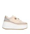 Chloé Leather Nama Runner Platform Sneakers In Multi