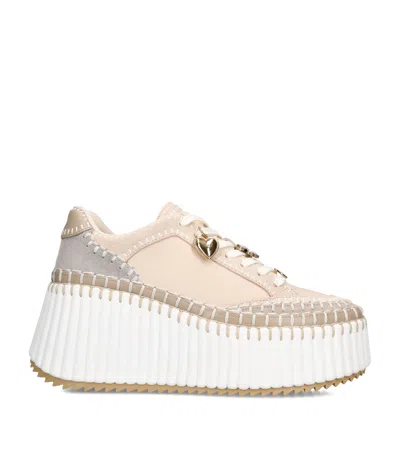 Chloé Leather Nama Runner Platform Sneakers In Multi