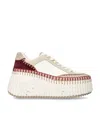 Chloé Leather Nama Runner Platform In White
