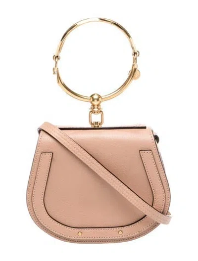 Pre-owned Chloé Leather Nile Bracelet Bag In Neutral