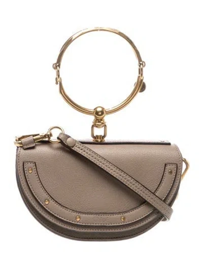 Pre-owned Chloé Leather Nile In Gray