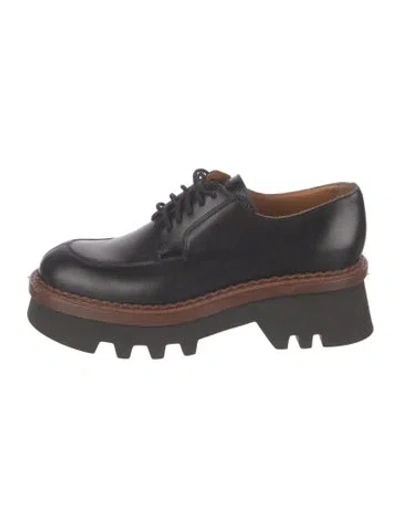 Pre-owned Chloé Leather Oxfords In Black