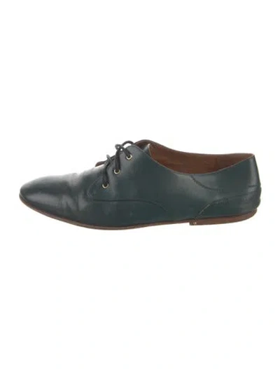 Pre-owned Chloé Leather Oxfords In Green