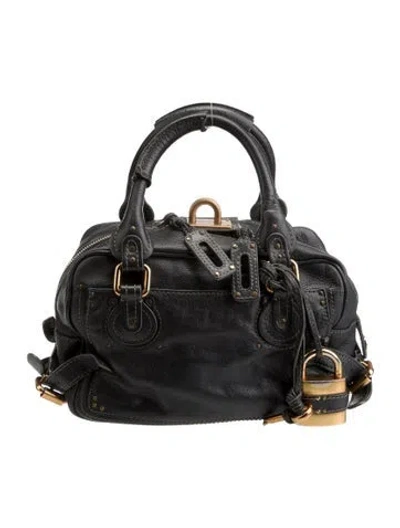 Pre-owned Chloé Leather Paddington In Gray