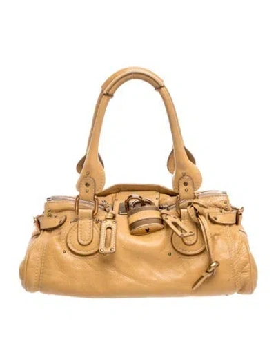 Pre-owned Chloé Leather Paddington In Neutral
