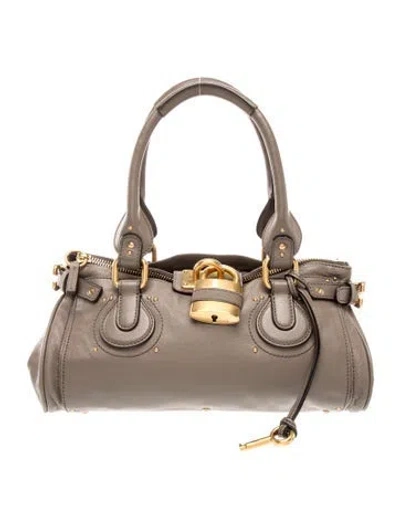 Pre-owned Chloé Leather Paddington In Neutral