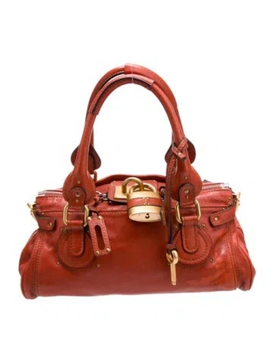 Pre-owned Chloé Leather Paddington In Orange