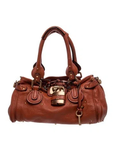 Pre-owned Chloé Leather Paddington Satchel Medium In Brown