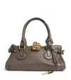 Chloé Chloe Paddington Medium Grained Leather Shoulder Bag In Gray