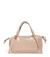 Chloé Sac Paraty 24 En Cuir Brillant Femme Beige Taille Onesize 100% Cuir De Veau In Beige