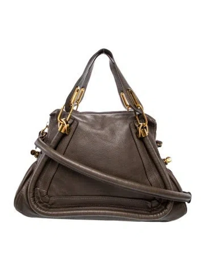 Pre-owned Chloé Leather Paraty Medium W/ Tags In Gray