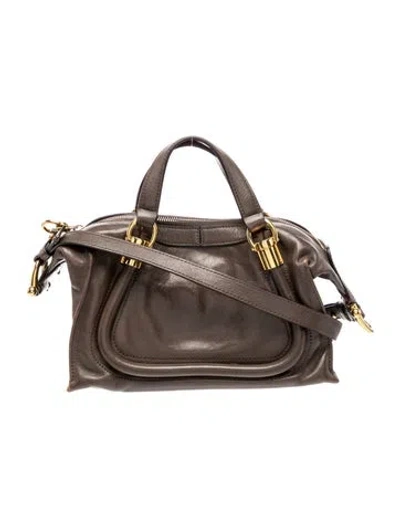 Pre-owned Chloé Leather Paraty Small In Brown