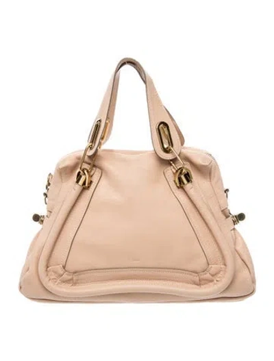 Pre-owned Chloé Leather Paraty Tote Bag Small In Pink