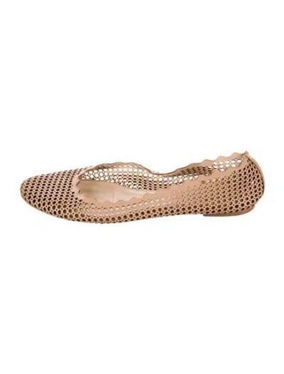Pre-owned Chloé Leather Patterned Ballet Flats In Brown