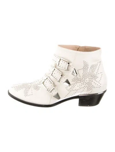 Pre-owned Chloé Leather Patterned Boots In Neutral