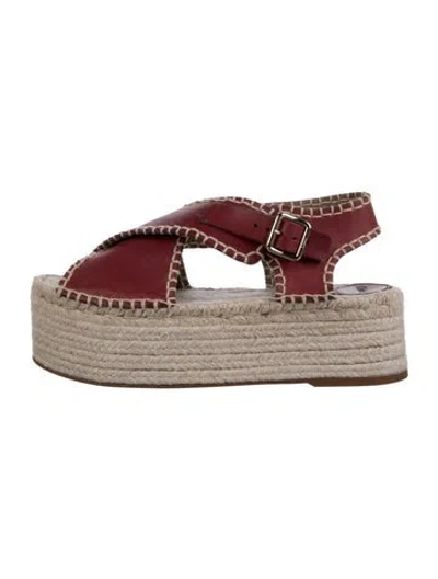Pre-owned Chloé Leather Patterned Espadrilles In Brown