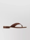 CHLOÉ LEATHER PERFORATED THONG SLIPPERS