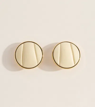 Chloé Leather Pleats Clip-on Earrings In White