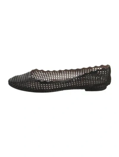 Pre-owned Chloé Leather Printed Flats In Black
