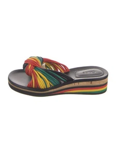 Pre-owned Chloé Leather Printed Slides In Multi
