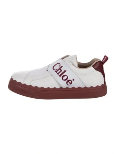 Pre-owned Chloé Leather Printed Sneakers In White