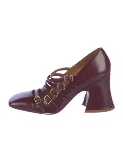 Pre-owned Chloé Leather Pumps In Burgundy