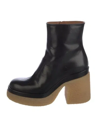 Pre-owned Chloé Leather Rain Boots In Black