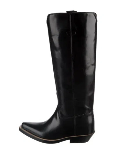 Pre-owned Chloé Leather Rain Boots In Black