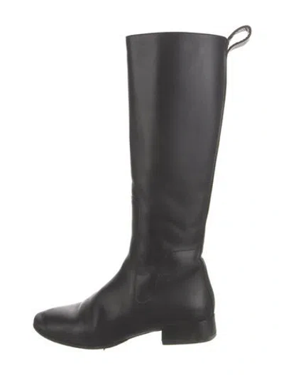 Pre-owned Chloé Leather Riding Boots In Black