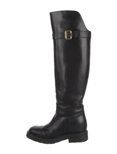 Pre-owned Chloé Leather Riding Boots In Black